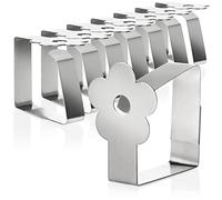 COM-FOUR® 8x Clips para Manteles Premium de Acero Inoxidable - Soportes para Telas para mantelería - Clips para Mesa para Interior y Exterior - Clips metálicos (08 piezas/flor)