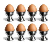 com-four® 8X hueveras de Acero Inoxidable, Elegantes Soportes con Acabado | set de desayuno moderno y atemporal para hogar hotel o hostelería