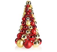 COM-FOUR® Árbol de Navidad Artificial con Bolas de árbol de Navidad | Árbol de Navidad decorado para adornos navideños - Árbol de Navidad para adornos navideños
