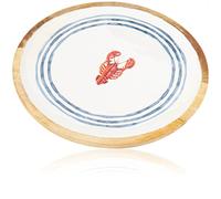 com-four® bandeja marítima de madera de mango, modelo plano con diseño | acabado lacado - bandeja decorativa [selección variable]