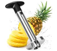 COM-FOUR® Cortador de piña 3 en 1 - pelador de piña de acero inoxidable, apto para lavavajillas - descorazonador de piña - descorazonador de piña con cuchilla afilada (01 pieza - cortador de piña)