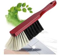 COM-FOUR® Escoba de Mano de Madera, Escoba de Mano con cerdas de Crin