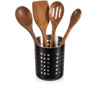 com-four® Escurridor de cubiertos, Soporte para utensilios de cocina | Cesto para cubiertos - soporte para cucharas de madera de metal - Servilletero moderno