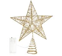 COM-FOUR® Estrella Decorativa LED Navidad, Estrella Decorativa navideña | Soporte estrella navideño con lentejuelas