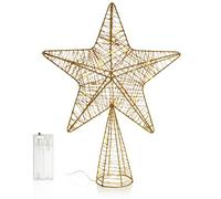 COM-FOUR® Estrella Decorativa LED Navidad, Estrella Decorativa navideña | Soporte estrella navideño con lentejuelas