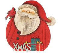 com-four® Expositor Decorativo para Navidad, Papá Noel de Madera | Adorno navideño para decorar y regalar