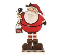 com-four® Expositor Decorativo para Navidad, Papá Noel de Madera | Papá Noel para decorar y regalar