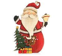 com-four® Expositor Decorativo para Navidad, Papá Noel XL de Madera | Adorno navideño para decorar y regalar