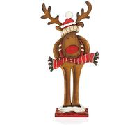 com-four® Expositor Decorativo para Navidad, Reno XL de Madera para Montar | Expositor navideño para decorar y regalar