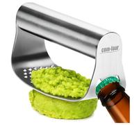 com-four® Herramienta de cocina de acero inoxidable, prensa con abridor | para picar jengibre - aguacate - papas - frutas y masa - prensa de puré - hierbas