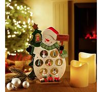 com-four® Mini muñeco de Nieve de Madera - Joyas Decorativas - Soporte con Muchos Adornos para Colgar - Figura de muñeco de Nieve Artificial para el Escritorio (01 Pieza - Muñeco de Nieve)