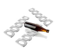 COM-FOUR® Portabotellas 3x - Estante para botellas plegable - Ayuda para apilar en el refrigerador - Esterilla de silicona (gris)
