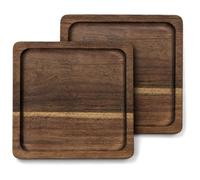 com-four® Set de 2 Bandejas Cuadradas de Madera de Acacia | Bandejas decorativas para aperitivos, queso y embutidos, ideales para bufé y decoración de mesa