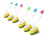 com-four® Set de 6 cepillos con depósito de detergente, Cepillo de Cocina | ollas y sartenes - tanque de 120 ml [selección variable]