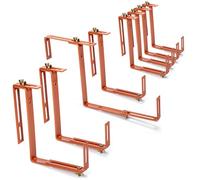 com-four® Set de 8 Soportes Jardinera para Balcón y Barandilla | Fijación Metálica Ajustable Doble - Sin Taladro - para Maceteros