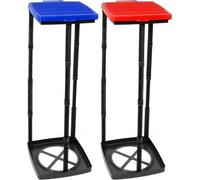 com-four®: Soportes para bolsas de basura (2 unidades) con tapa, ajustables en 3 alturas diferentes, ideales para el hogar, el jardín, el taller y el camping, para una óptima gestión de residuos