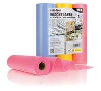 com-four® Toallas para el hogar 120x en Rollo en 3 Colores - Paños de Limpieza Extremadamente absorbentes y duraderos Hechos de Viscosa - Toallitas Multiusos Reutilizables (18x28-120 Piezas - Rollo)