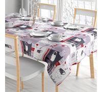 Comart, Mantel Colours 100% poliéster, Antimanchas, para Mesa, Cocina, decoración Estampada Coffee, Rectangular, 132 x 228 cm