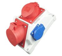 Combinación de cajas de conexión de pared con enchufes CEE de 32A y 16A