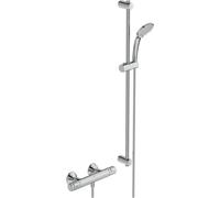 Combinación de ducha Ideal Standard con termostato de ducha Ceratherm T25, modelo de montaje en superficie A7204AA, acabado cromado