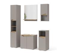 Combinación de muebles de baño Vicco Marelle Gris/Roble artesanal 5 piezas, Model 47700
