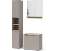 Combinación de muebles de baño Vicco Marelle Gris/Roble artesanal 3 piezas, Model 47698