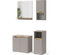 Combinación de muebles de baño Vicco Marelle Gris/Roble artesanal 4 piezas, Model 47699