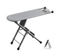 Combo de tabla de planchar y escalera convertible, diseño plegable con marco de metal, patas estables y soporte de hierro para el hogar y dormitorio, extra ancho