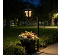 Comebachome Luces solares negras para jardín de 27x8 con maceta, estaca para macetero para exteriores de doble función