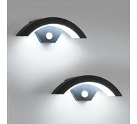 Comely 2 Piezas Aplique Pared Exterior con Sensor de Movimiento 24W 6500K