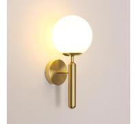 Comely Aplique de Pared Vintage, E27 Lámpara de Pared con Pantalla de Cristal, Oro Industrial Iluminación Interior Moderna para Salón, Dormitorio, Escalera, Pasillo