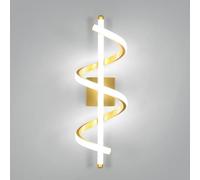 Comely Aplique Pared Interior LED, 26W Creativa Espiral Lámpara de Pared Dorada, Luz de Interior LED para Dormitorio, Sala de Estar, Cocina, Pasillo