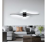 Comely Aplique Pared Interior LED, 27W 3000LM Negra Líneas Luz Blanca Fría 6500K, Lámpara de Pared LED Interior para Dormitorio, Estudio, Comedor, Pasillo