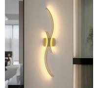 Comely Aplique Pared Interior LED, 27W 3075LM Lámpara de Pared Dorado 3000K