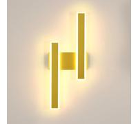Comely Aplique Pared Interior LED, 32W 3600LM Dorado Lámpara de Pared Moderna, 3000K Luz Blanca Cálida, Luz Pared Interior Acrílica para Sala de Estar Dormitorio Escalera