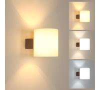 Comely Apliques Pared Interior Madera, Lámpara de Pared E27 Pantalla Vidrio