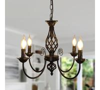 Comely Lampara araña Negro, 4 Luces E14 Lampara Colgante Techo Candelabro