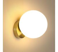 Comely Lámpara de Pared con Forma de Globo, E27 Apliques de Pared Interior Oro para Dormitorio, Salón, Comedor y Cocina