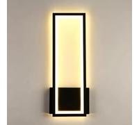 Comely Lámpara de Pared LED, 16W Sencillo Cuadrado Aplique de Pared Interior LED, Moderno Luz Pared Interior para Dormitorio Salón Pasillo, Blanco Cálido 3000K (Negro)