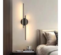 Comely Lámpara de Pared LED Interior, 24W 2700LM Apliques de Pared Moderna, Blanco Cálido 3000K Apliques Luz Pared Interior Negro para Sala de Estar Dormitorio Escaleras Pasillo Comedor