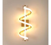 Comely Lámpara de Pared LED Interior, Aplique de Pared Moderna 26W 2925LM, Luz de Pared con Diseño Espiral Creativo para Dormitorio Salon Comedor, 3000K Blanco Cálido (Dorado)