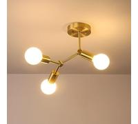 Comely Lámpara de Techo, Ajustable 3 Luces Dorado E27 Lámpara de Techo