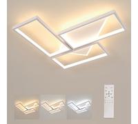 Comely Lámpara de techo LED geométrica blanca con atenuación continua, 51cm, 56w