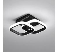 Comely Lámpara de Techo LED Moderna 24W 2700LM, Iluminación de Techo LED Negro, Diseño Cuadrado en Aluminio y Hierro, Luz blanca fría de 6500K, Plafón LED Techo para Pasillo Salón Dormitorio