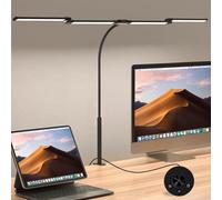 Comely Lampara Escritorio 24W, 120cm Lámpara de Escritorio con 5 temperaturas de color, 4-LED 2750LM Lámparas de Escritorio, Led Escritorio con 10 niveles, Flexo de Escritorio con Pinza, Negro