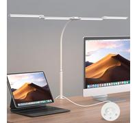 Comely Lampara Escritorio 24W, 120cm Lámpara de Escritorio con 5 temperaturas de color, 4-LED 2750LM Lámparas de Escritorio, Led Escritorio con 10 niveles, Flexo de Escritorio con Pinza, Blanco