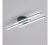 Comely Lamparas de Techo LED, Negro 18W 3 Líneas Luz de Techo LED 6500K | Plafon Techo LED Moderna para Sala de Estar, Dormitorio, Comedor,Pasillo