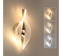 Comely Lámparas LED de Pared 3 Temperatura de Color 3000K/4500K/6500K, 12W 2000LM Moderno Aplique Pared Interior Escaleras, Oro Acrílico Luz pared LED Diseño Creativo para Dormitorio Salon Pasillo