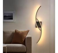 Comely Led Aplique de Pared Negro Luz Cálida 80cm 27w