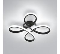 Comely Luz de Techo LED Moderna, Lámpara de Techo 30W 3375LM, Iluminación de Techo Flor Forma para Pasillo, Balcón, Dormitorio, Sala de Estar, Comedor, Luz Blanca 6500K, 30cm, Negro